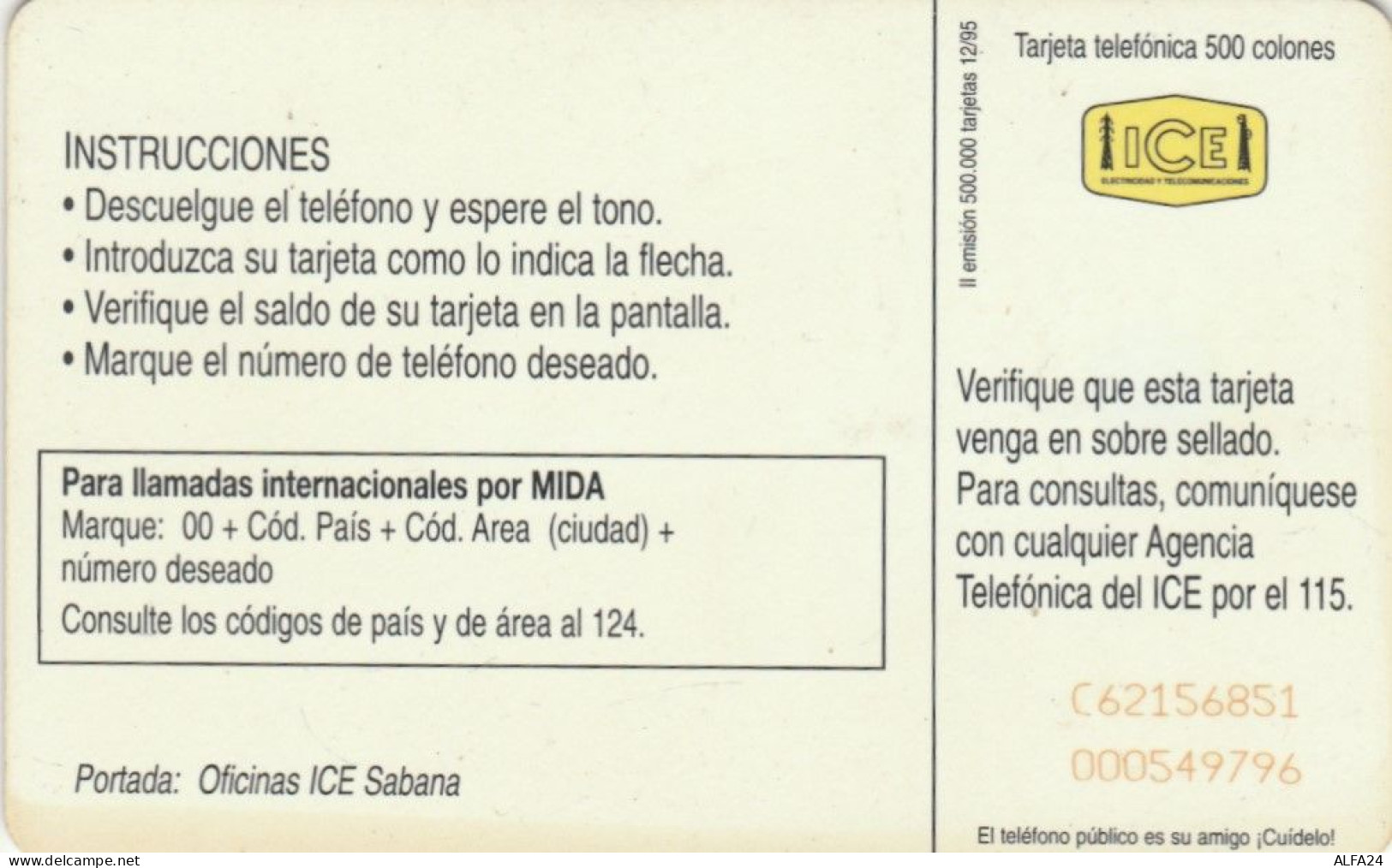 PHONE CARD COSTARICA (E73.5.4 - Costa Rica