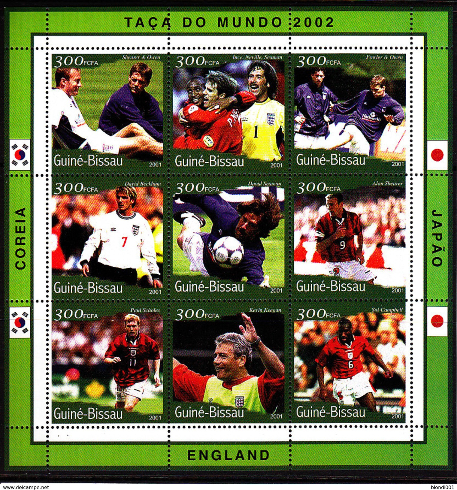 Football - Soccer World Cup 2002 - GUINEA BISSAU - Sheet Perf. MNH Team England - 2002 – South Korea / Japan