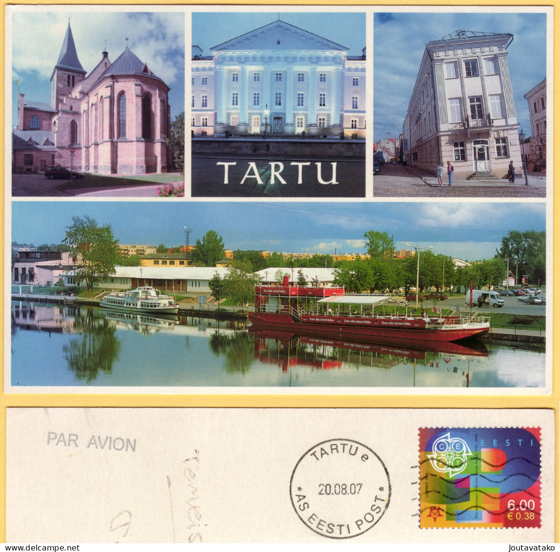 Estonia - Tartu - St. John’s Church, University, Art Museum, Emajogi River Boats -50th Ann. Of EUROPA Stamp, Mi 537 - Estonie