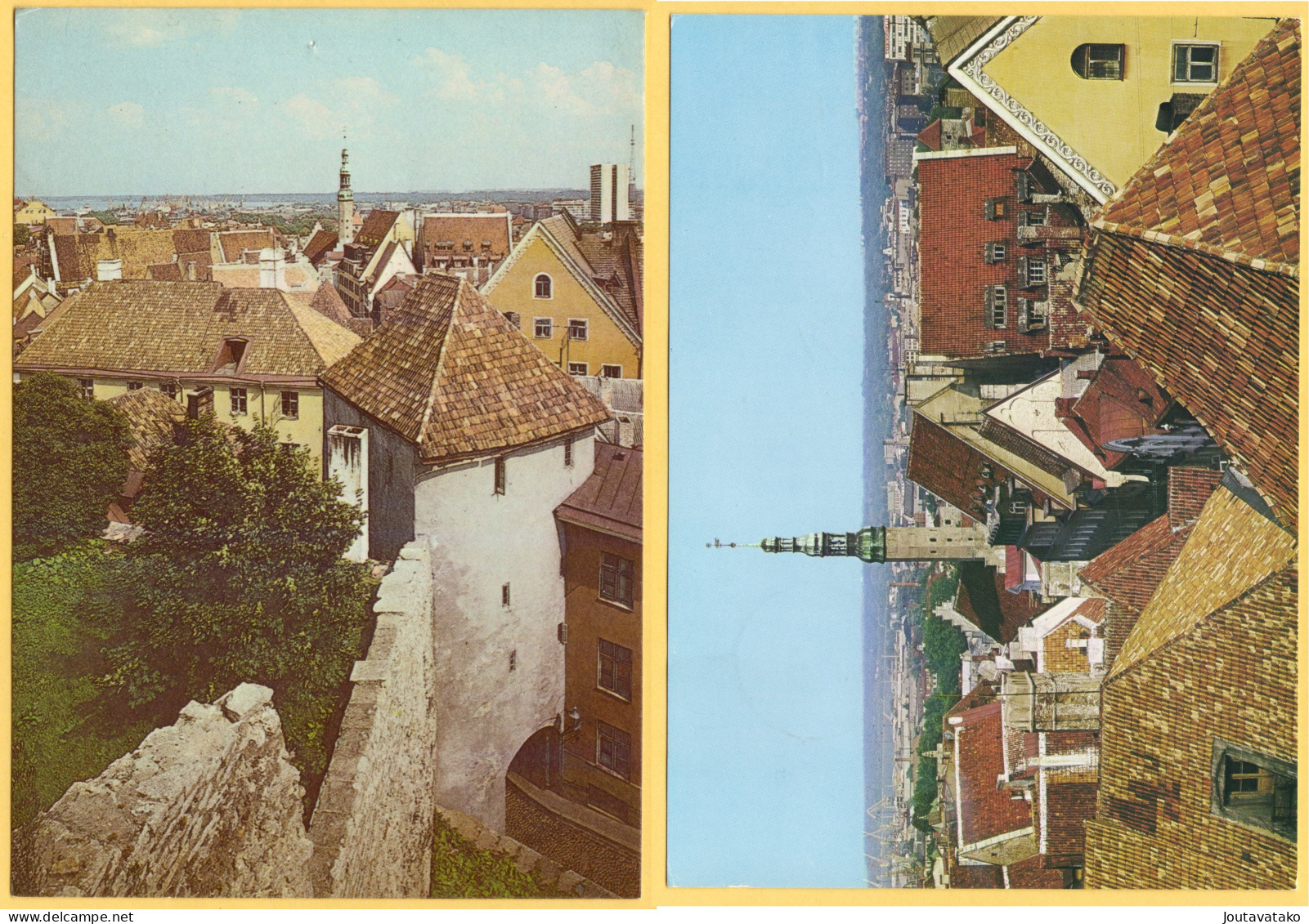 Estonia - Roofs Of Old Tallinn - 2 Postcards - Estonie