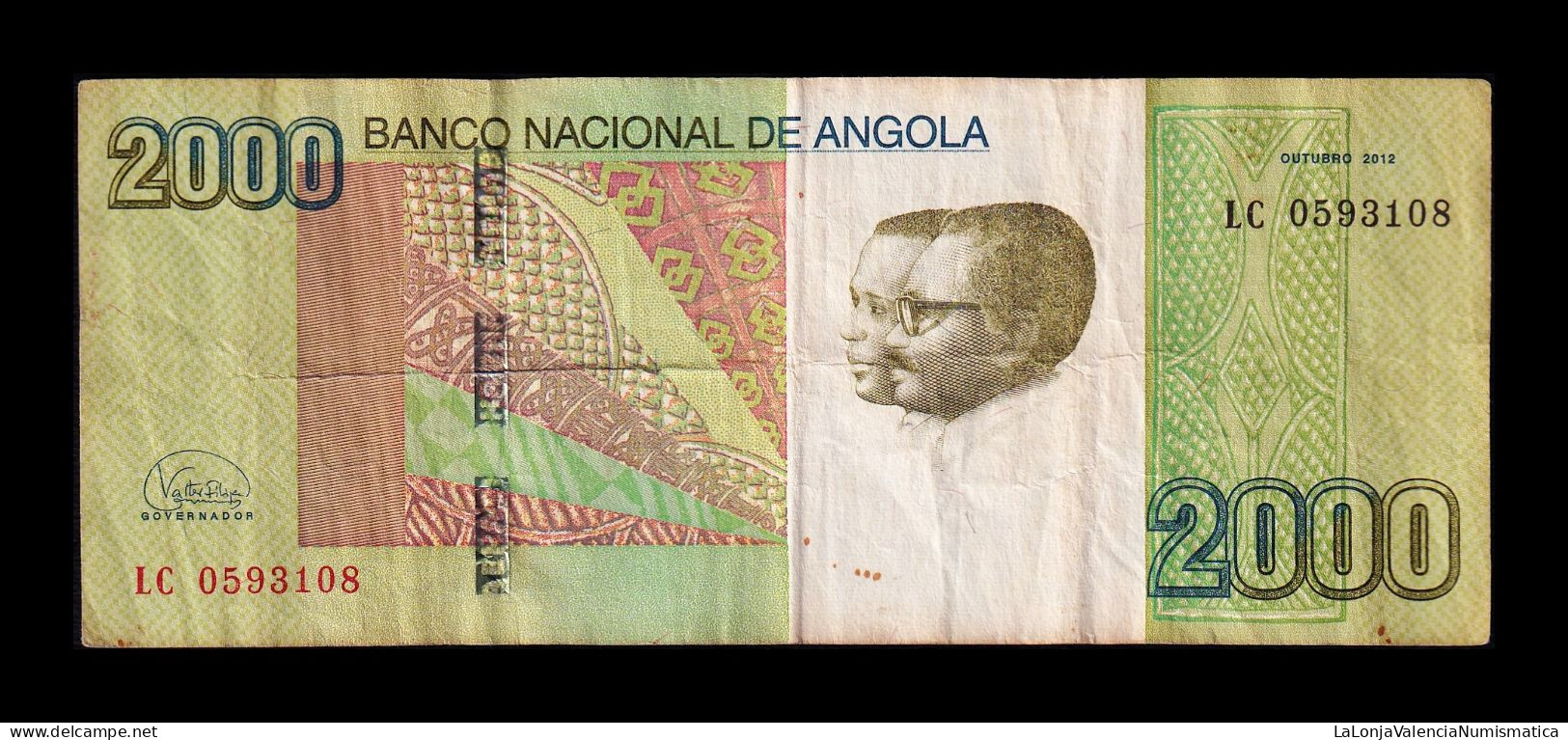 Angola 2000 Kwanzas 2012 Pick 157b Bc/Mbc F/Vf - Angola