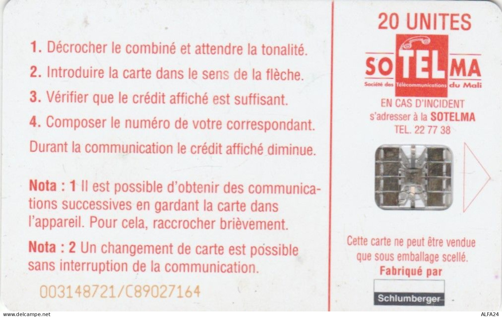 PHONE CARD MALI (E75.10.8 - Mali