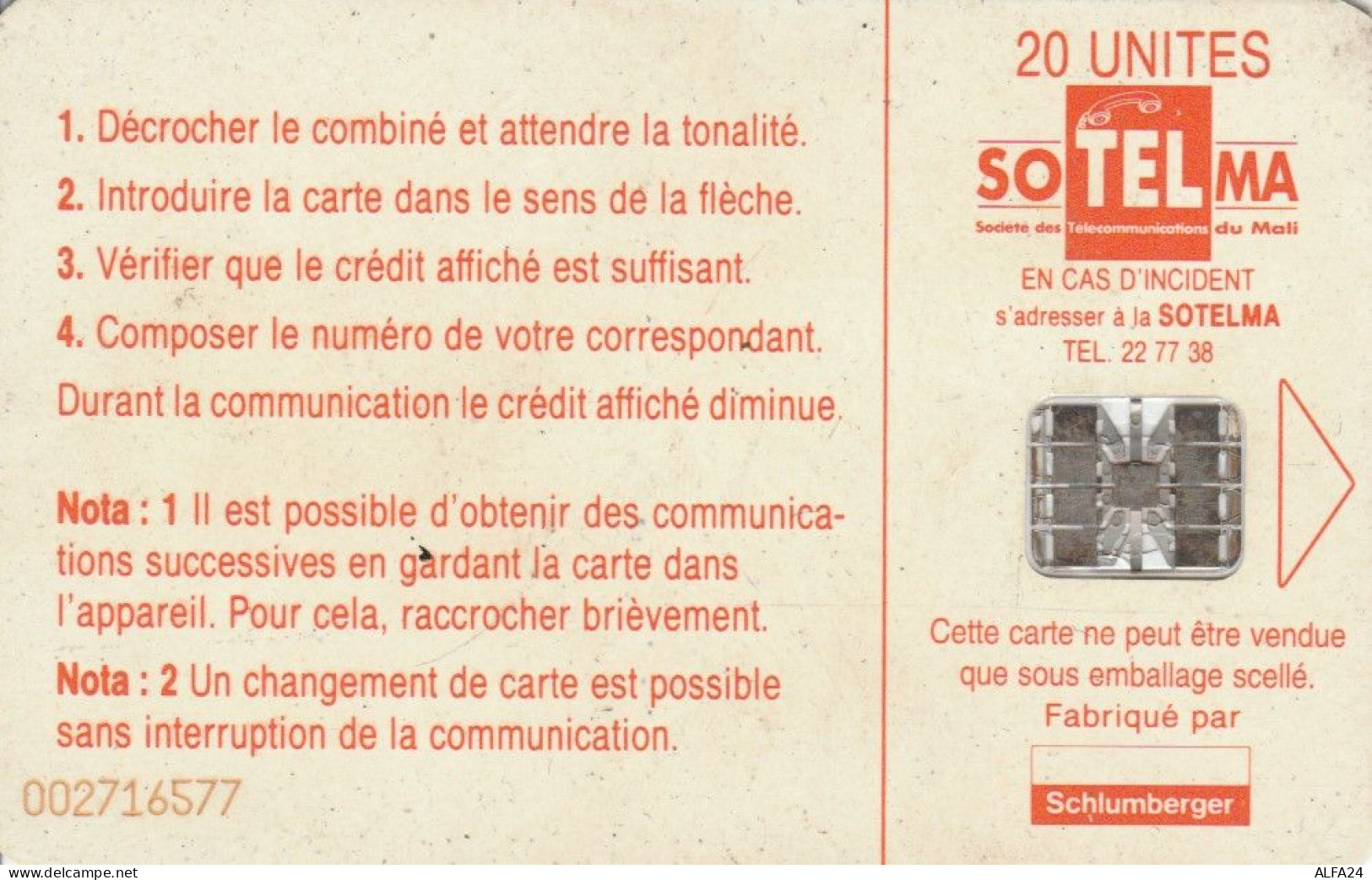 PHONE CARD MALI (E75.11.5 - Mali