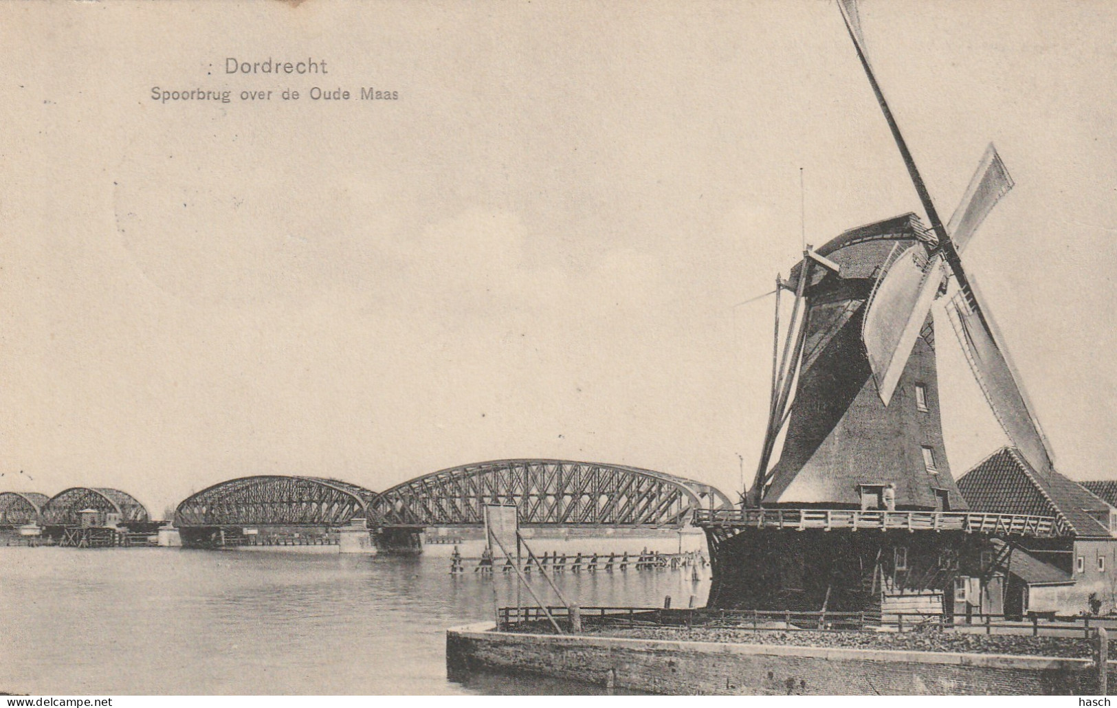 488815Dordrecht, Spoorbrug Over De Oude Maas. 1914.  - Dordrecht