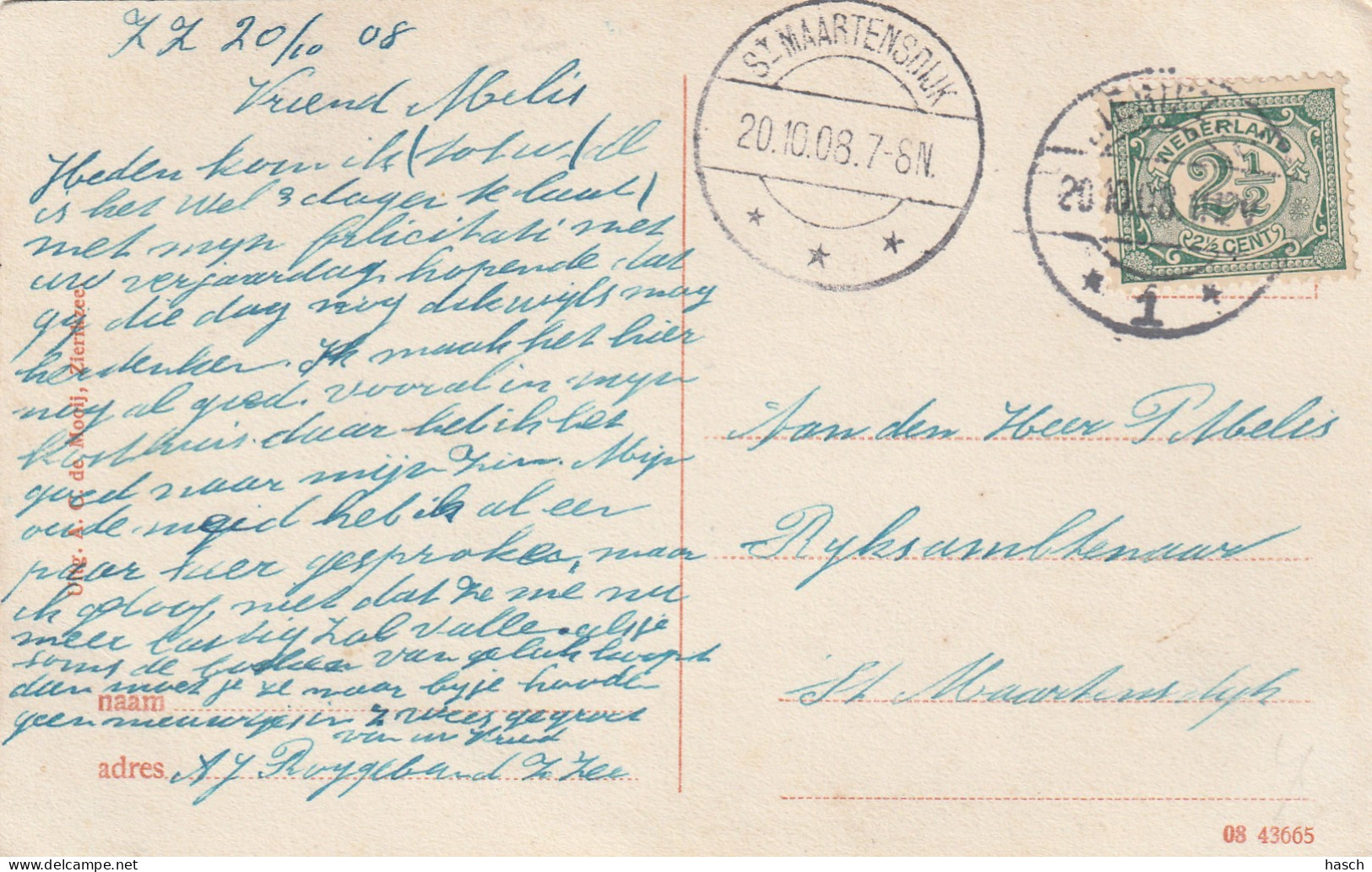488841Zierikzee, Wandeling (Slingerbosch) (Poststempel 1908)  - Zierikzee
