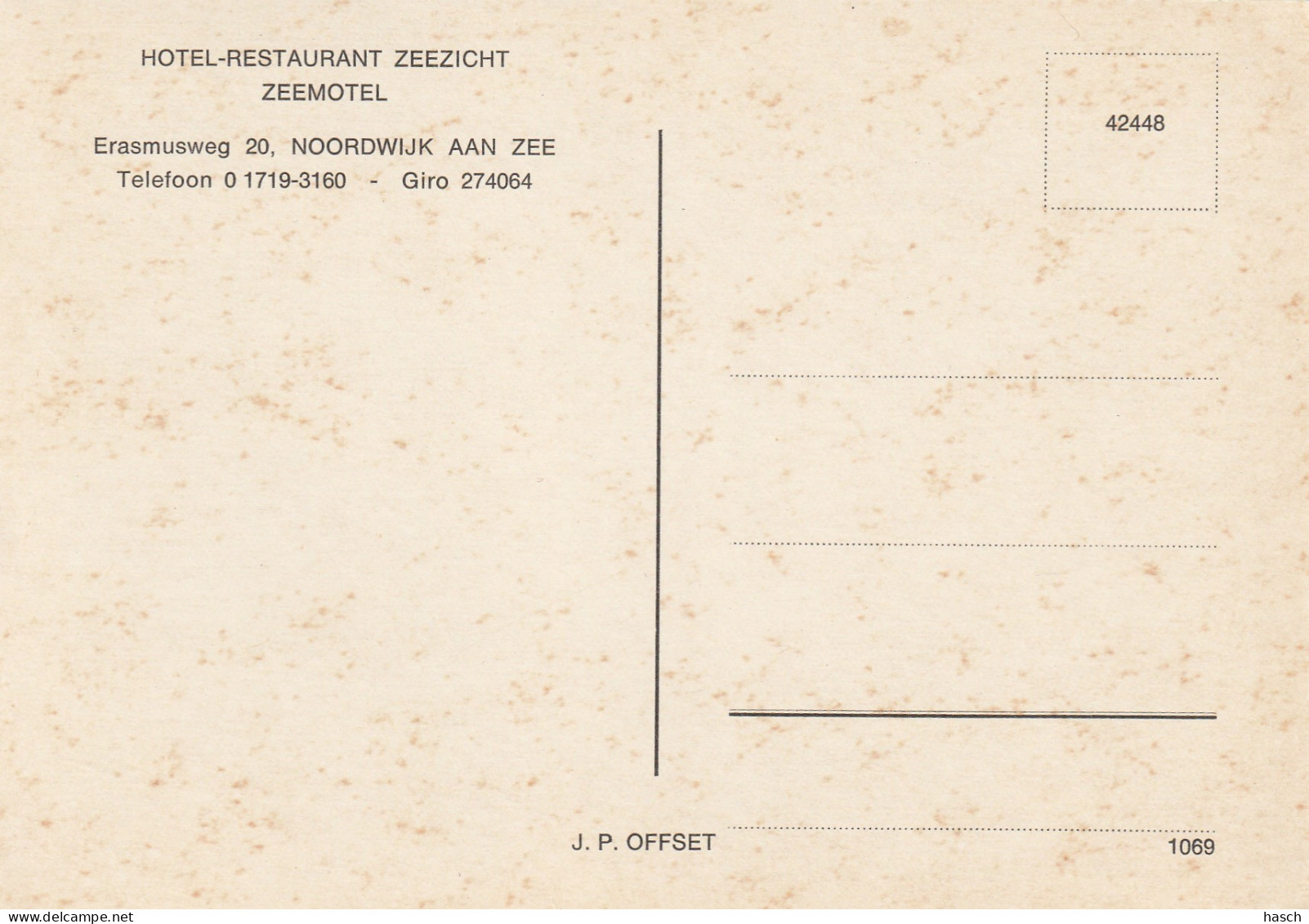 4905 23 Noordwijk Aan Zee, Hotel Restaurant Zeezicht Zeemotel. (Kleine Vouw Linksonder.)  - Noordwijk (aan Zee)