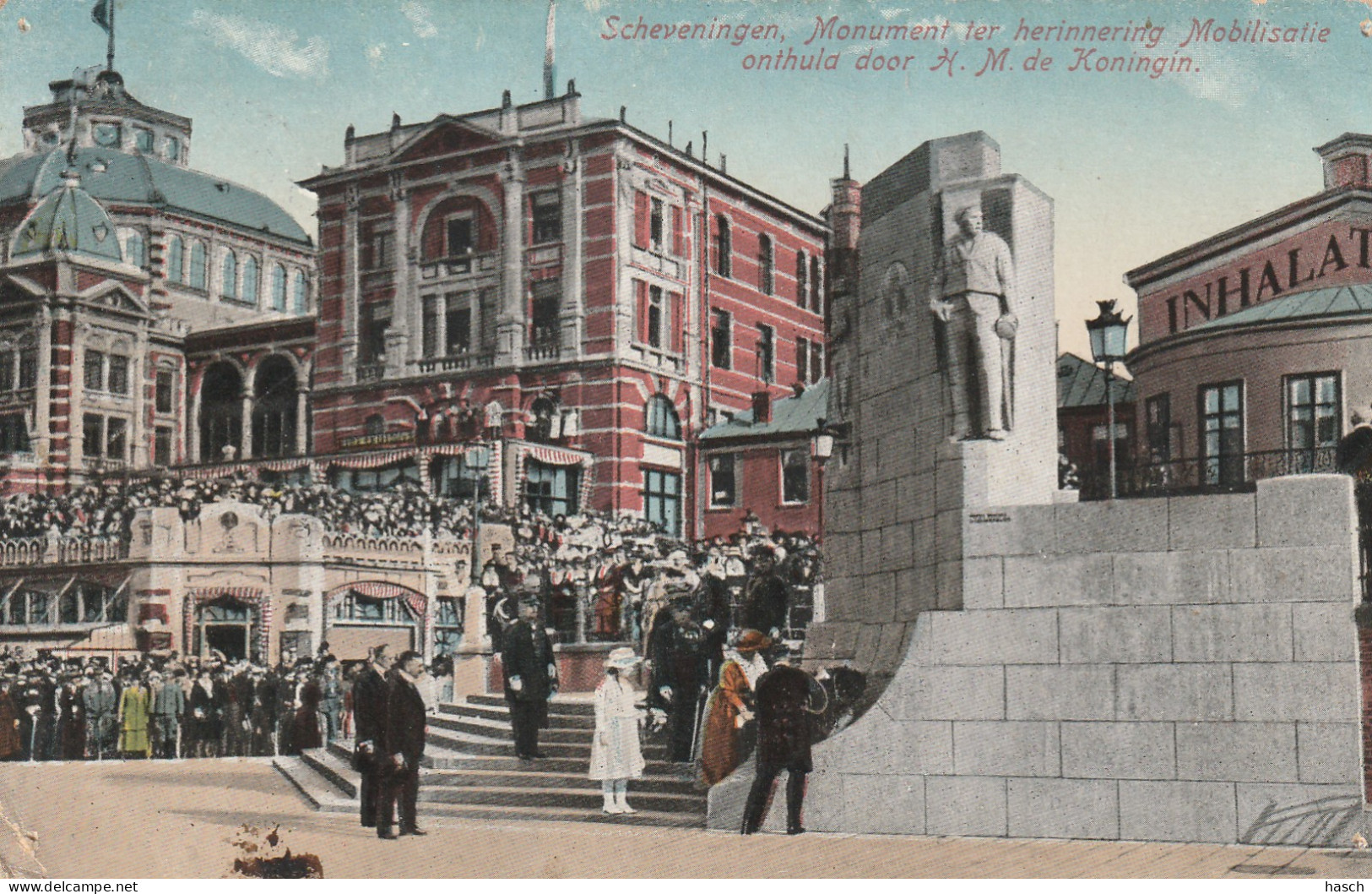 4905 100 Scheveningen, Monument Ter Herinnering Mobilisatie Onthuld Door H. M. De Koningin. (Hoeken Punaisegaatjes, - Scheveningen