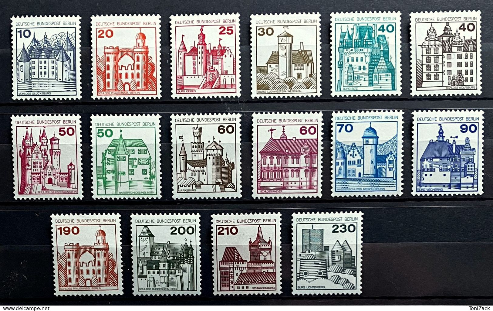 Berlin MiNr. 532-540, 587-590, 611, 614-615, "Burgen Und Schlösser", Postfrisch - Rollenmarken