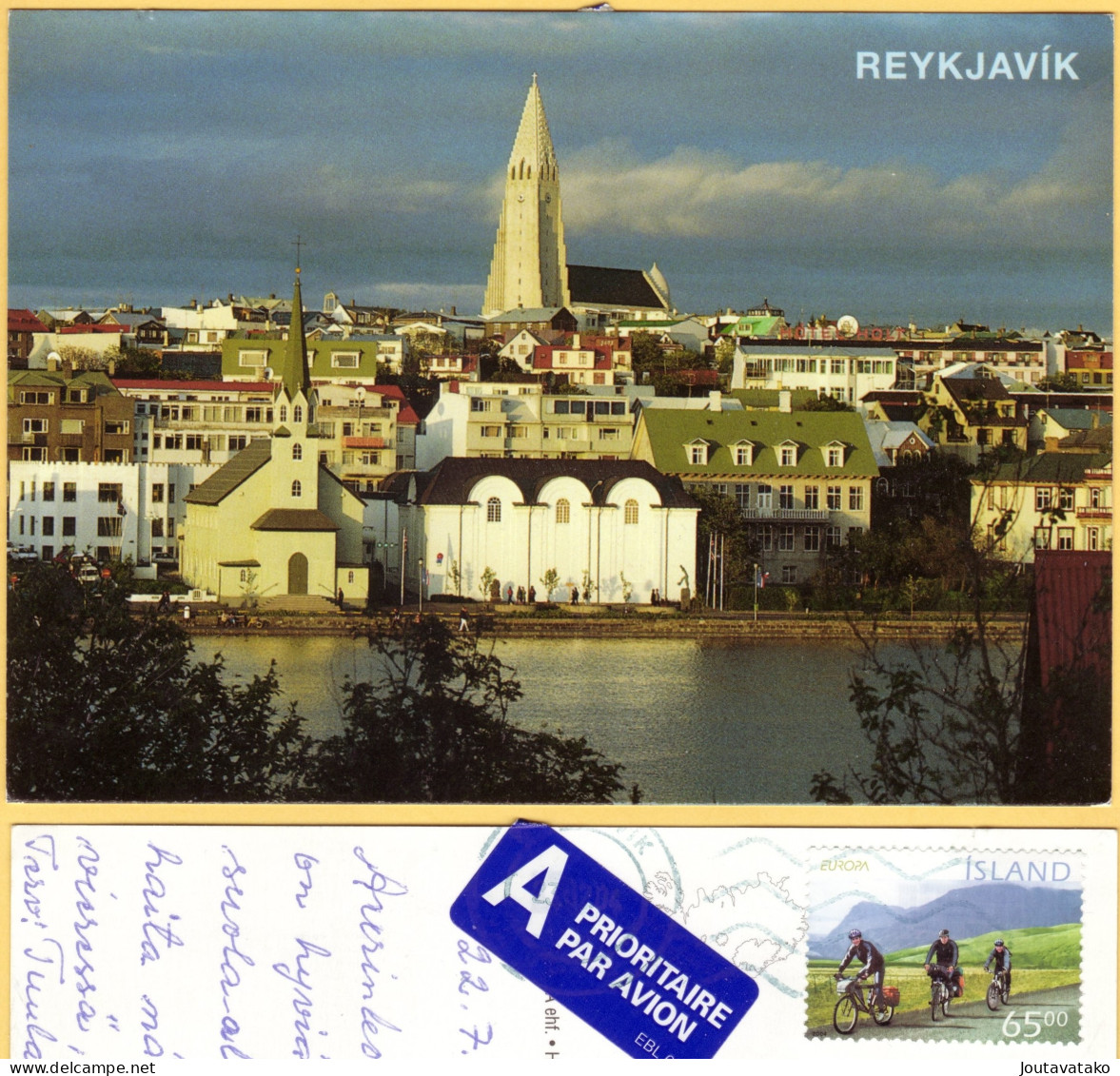 Iceland- Reykjavik - National Gallery, Hallgrimskirkja Church -2004 Europa Cycling Stamp Mi 1066 - Islande