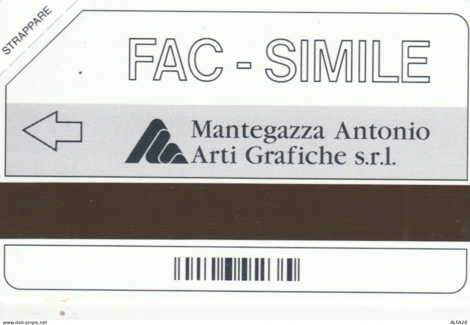 PHONE CARD PROTOTYPE NEW FAC-SIMILE MANTEGAZZA (E77.9.3 - Tests & Servizi