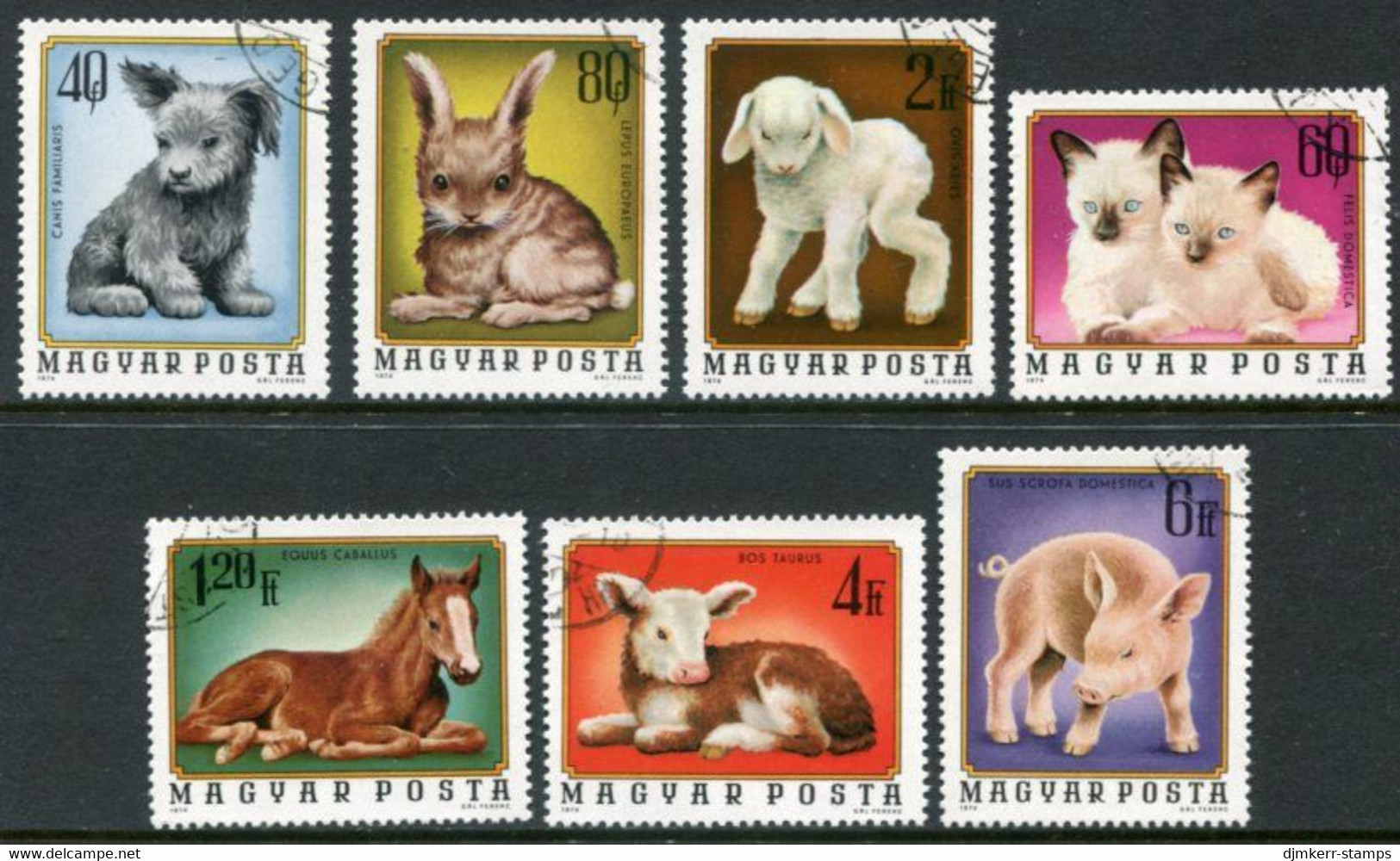 HUNGARY 1974 Young Domestic Animals Used.  Michel 3007-13 - Oblitérés
