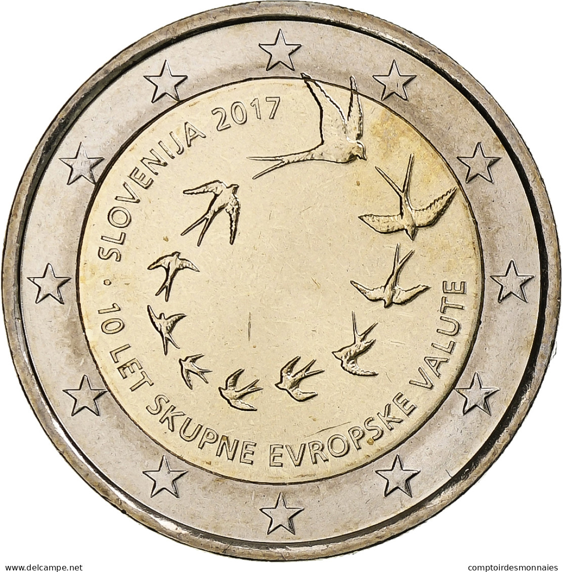 Slovénie, 2 Euro, 10 Ans De L'Euro, 2017, FDC, Bimétallique, KM:New - Slovenië