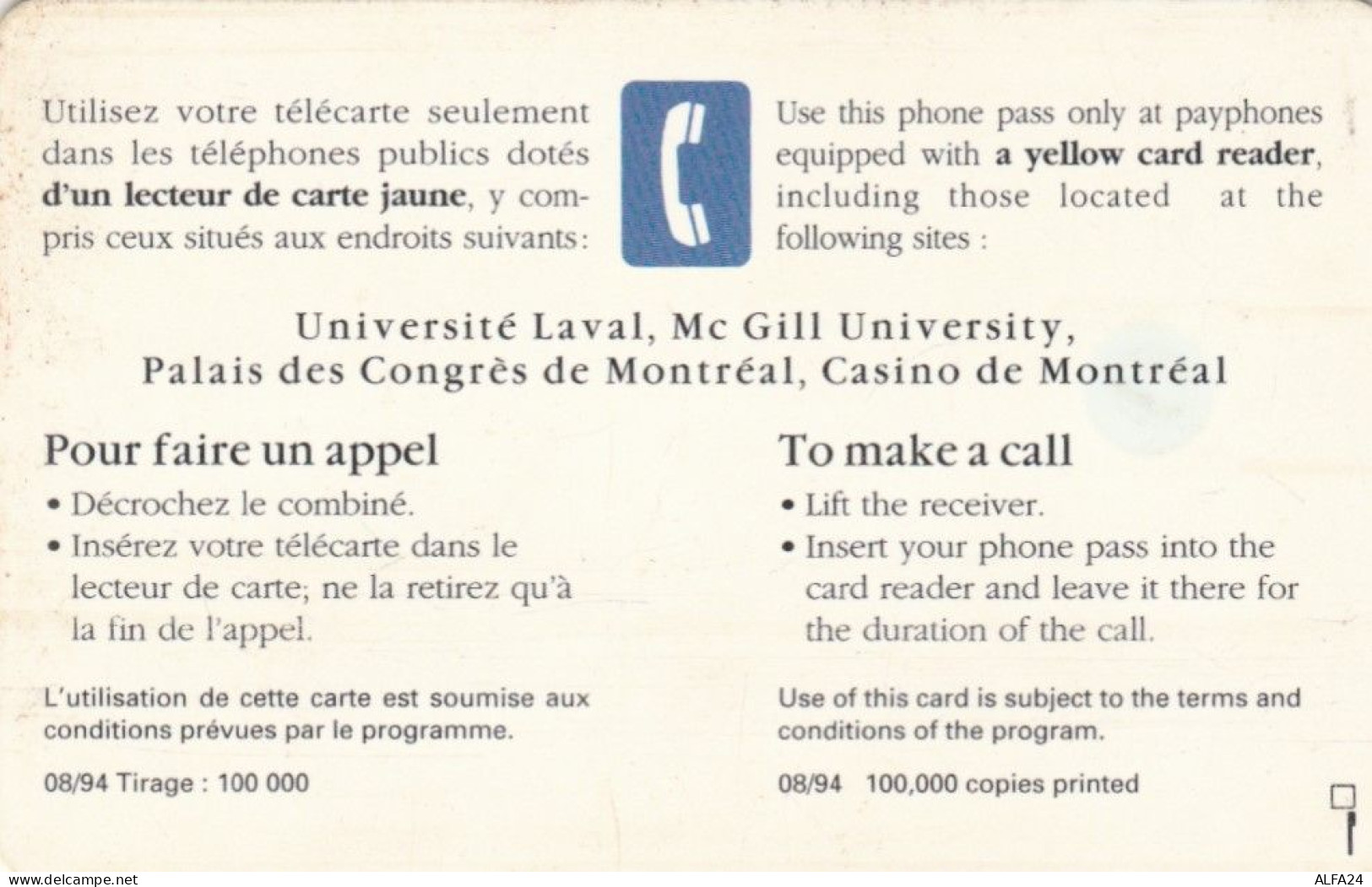 PHONE CARD CANADA (E78.52.8 - Kanada