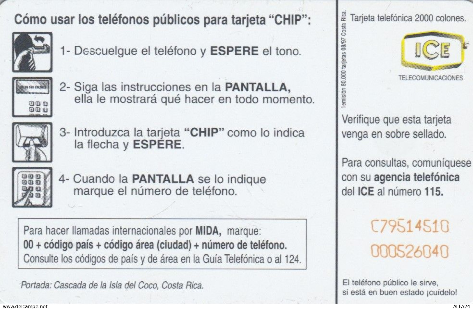 PHONE CARD COSTARICA (E78.47.5 - Costa Rica