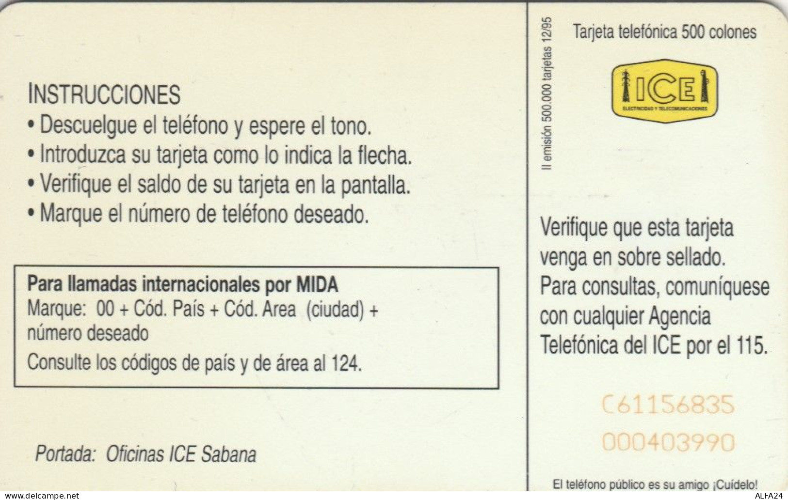 PHONE CARD COSTARICA (E78.47.3 - Costa Rica