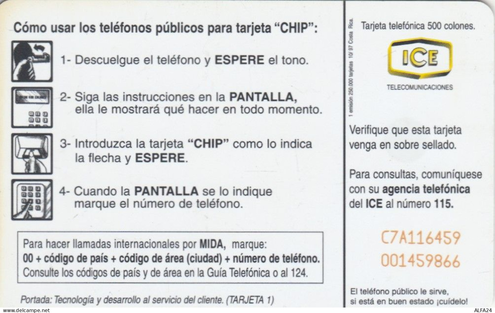 PHONE CARD COSTARICA (E78.46.7 - Costa Rica