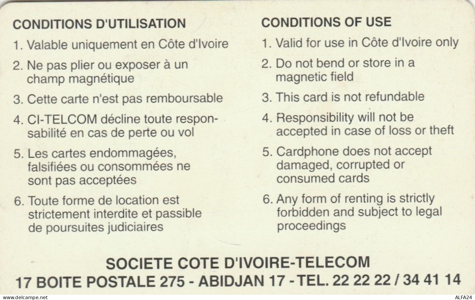 PHONE CARD COSTA D AVORIO (E78.44.6 - Costa De Marfil