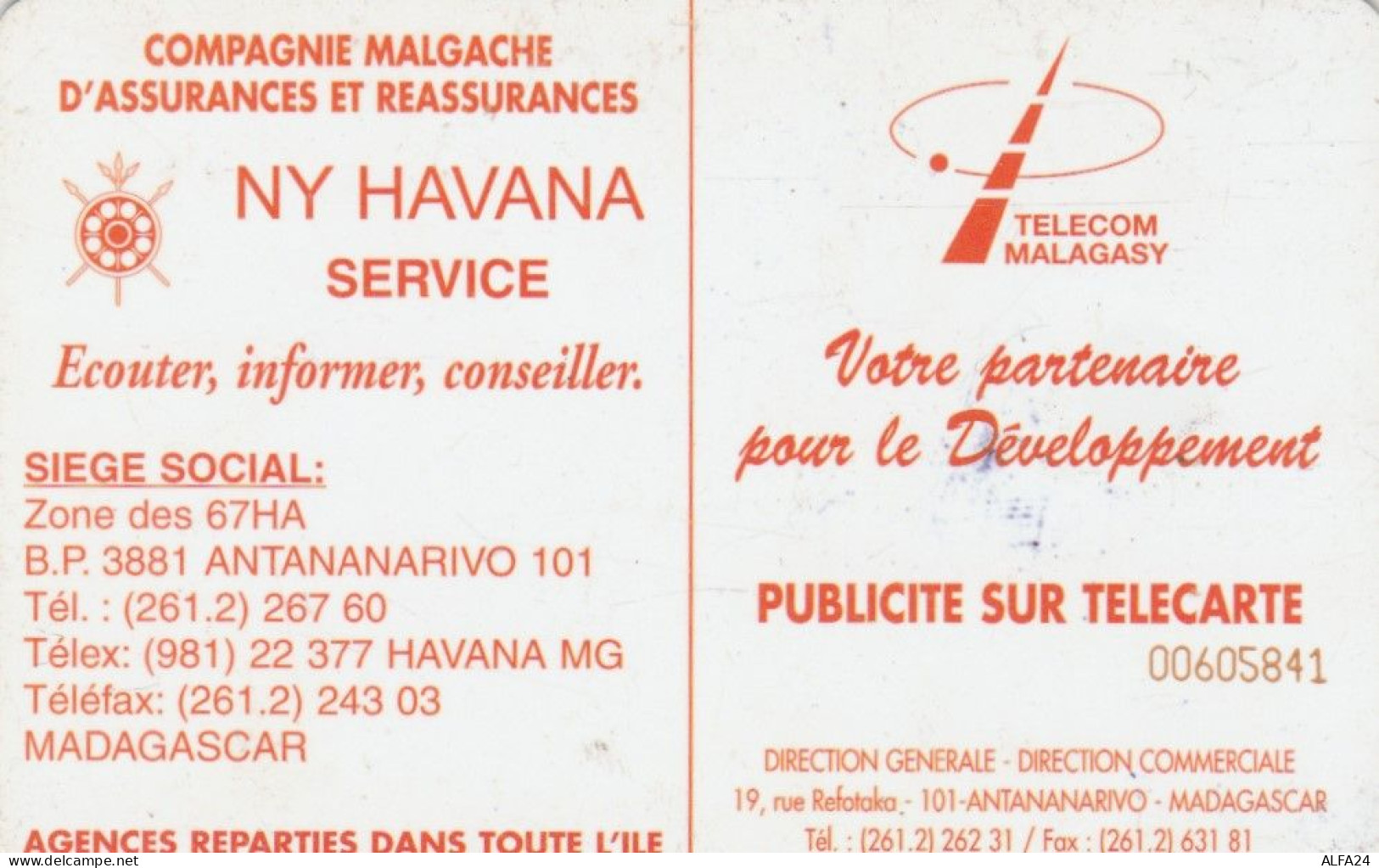 PHONE CARD MADAGASCAR (E78.39.4 - Madagaskar