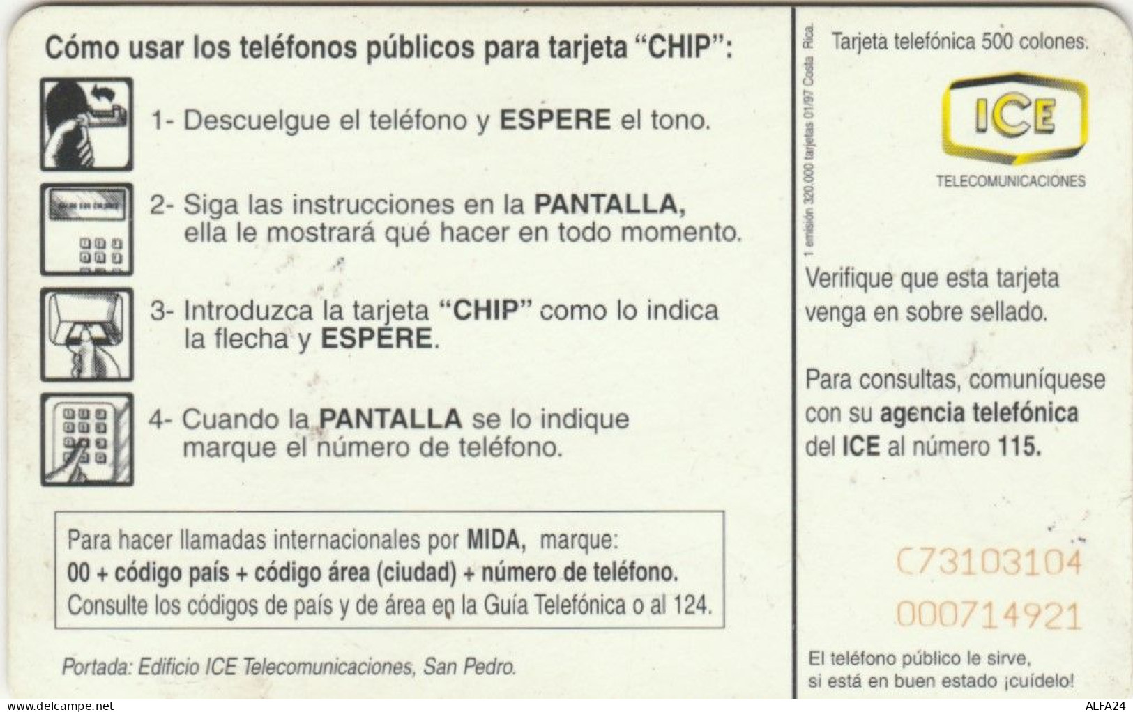 PHONE CARD COSTARICA (E78.27.8 - Costa Rica