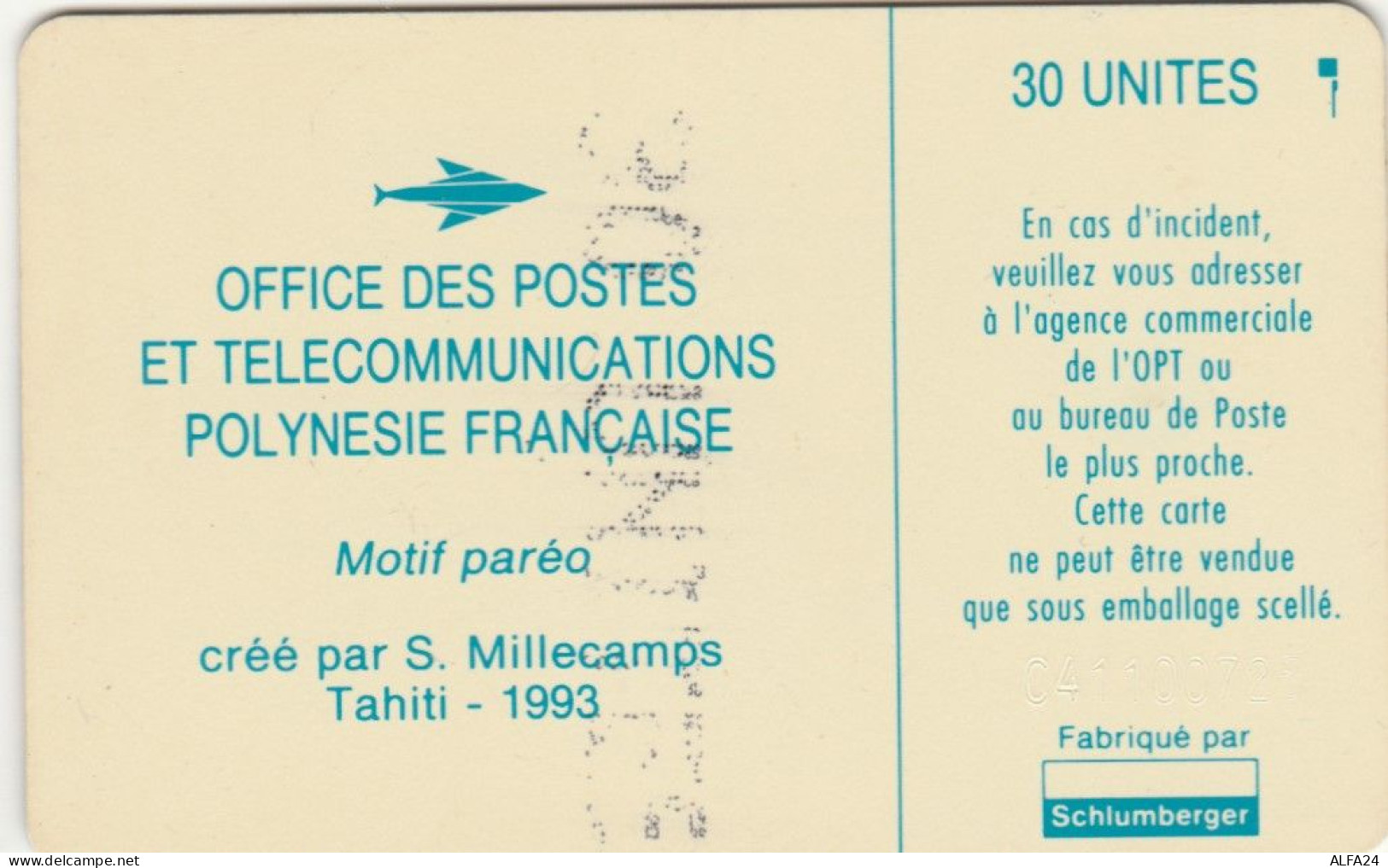 PHONE CARD POLINESIA FRANCESE (E78.6.2 - Frans-Polynesië