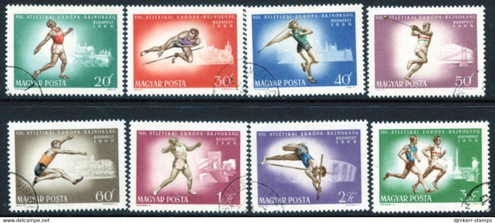 HUNGARY 1966 European Athletics Used.  Michel 2262-69 - Gebraucht