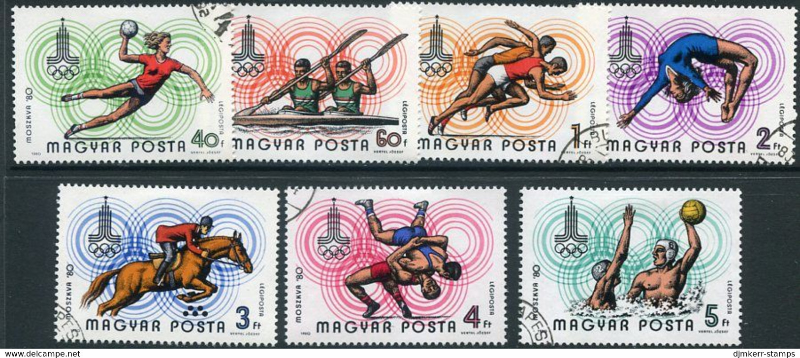 HUNGARY 1980 Olympic Games Used.  Michel 3433-39 - Oblitérés