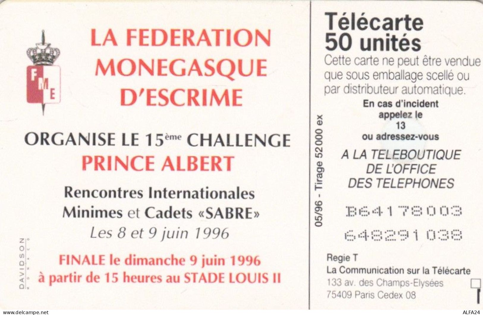 PHONE CARD MONACO (E79.51.4 - Mónaco