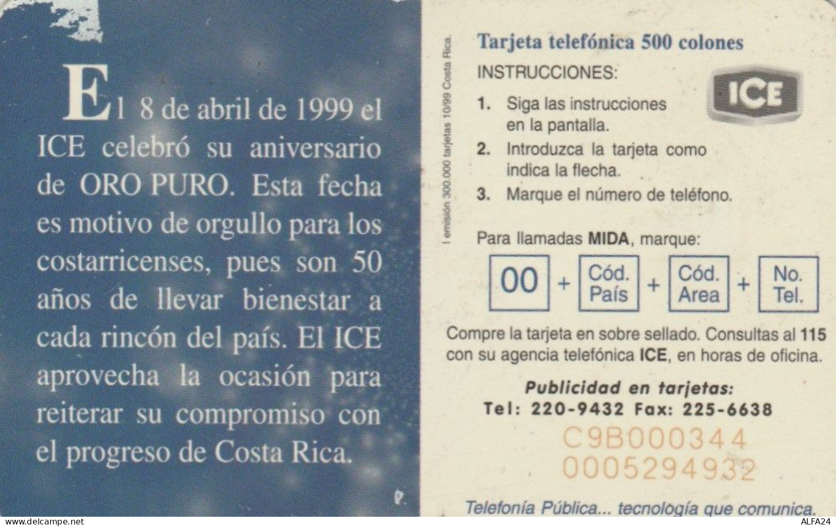 PHONE CARD COSTARICA (E79.48.6 - Costa Rica