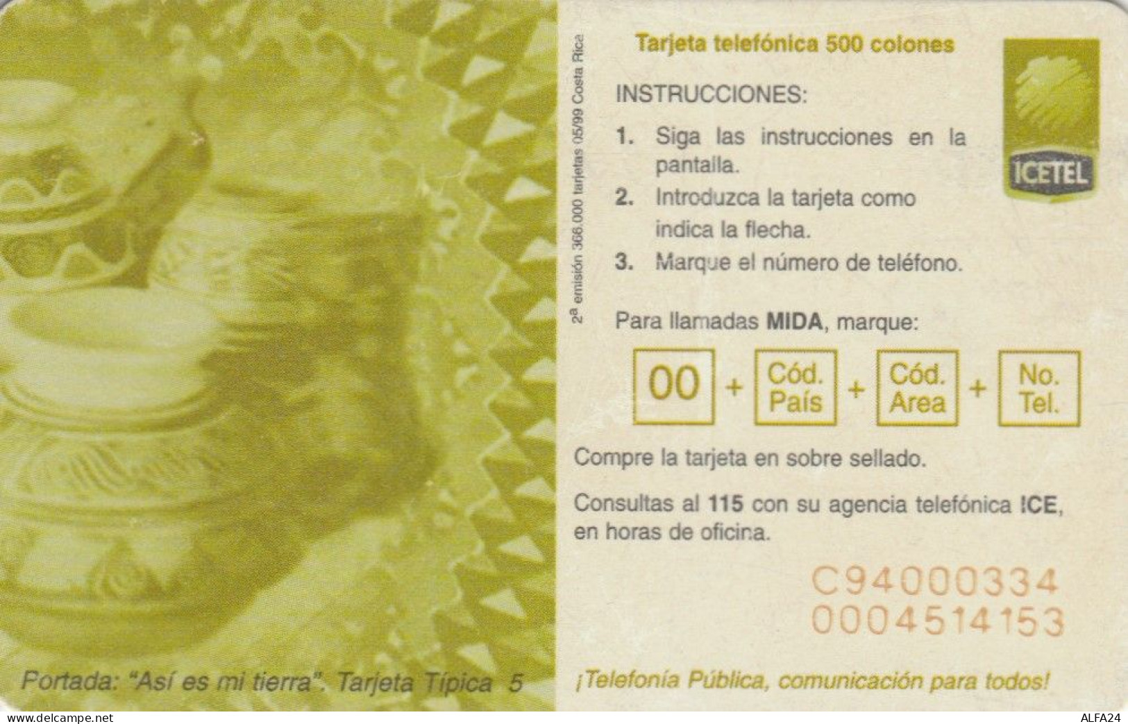 PHONE CARD COSTARICA (E79.47.7 - Costa Rica