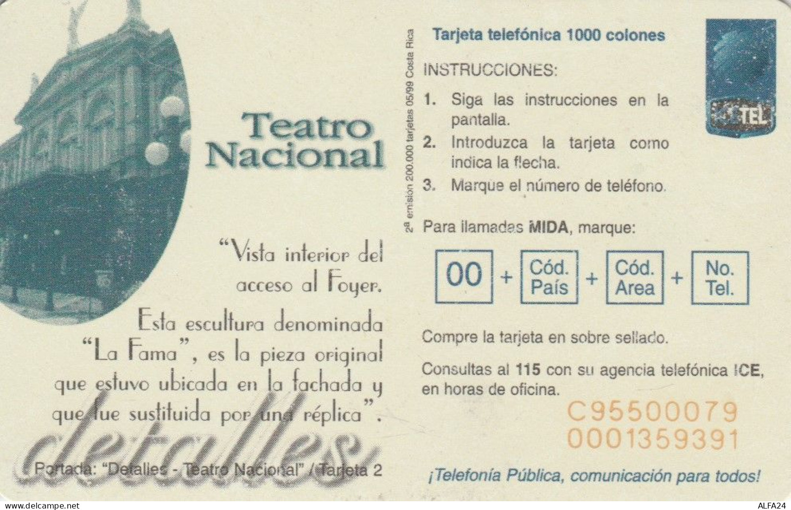 PHONE CARD COSTARICA (E79.47.1 - Costa Rica