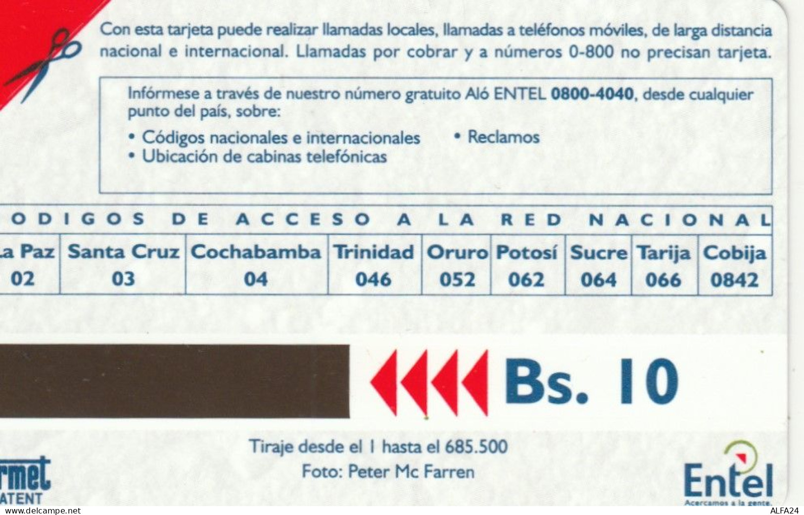 PHONE CARD BOLIVIA NEW URMET (E79.19.3 - Bolivien