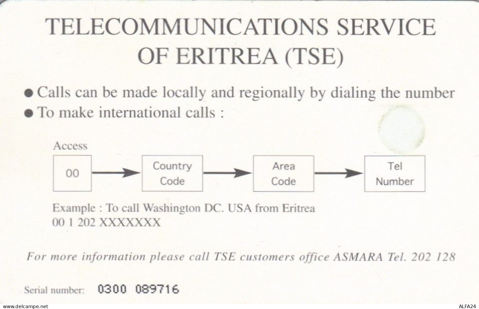 PHONE CARD ERITREA (E79.11.3 - Eritrea