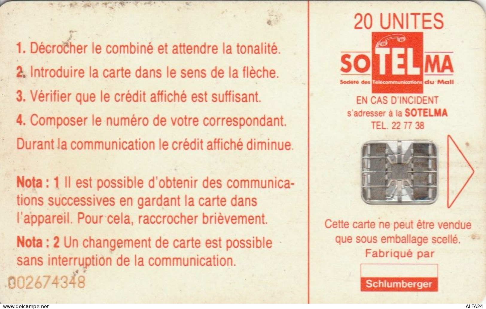 PHONE CARD MALI (E79.10.3 - Mali