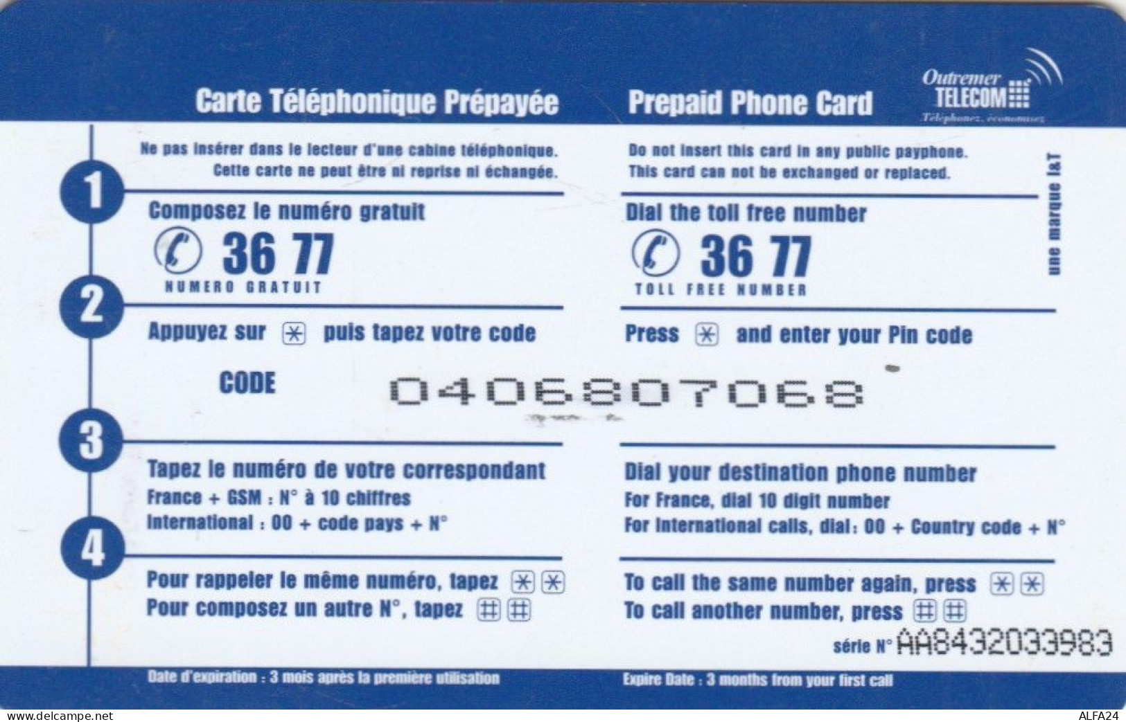 PHONE CARD ANTILLE FRANCESI (E79.10.1 - Antillen (Französische)