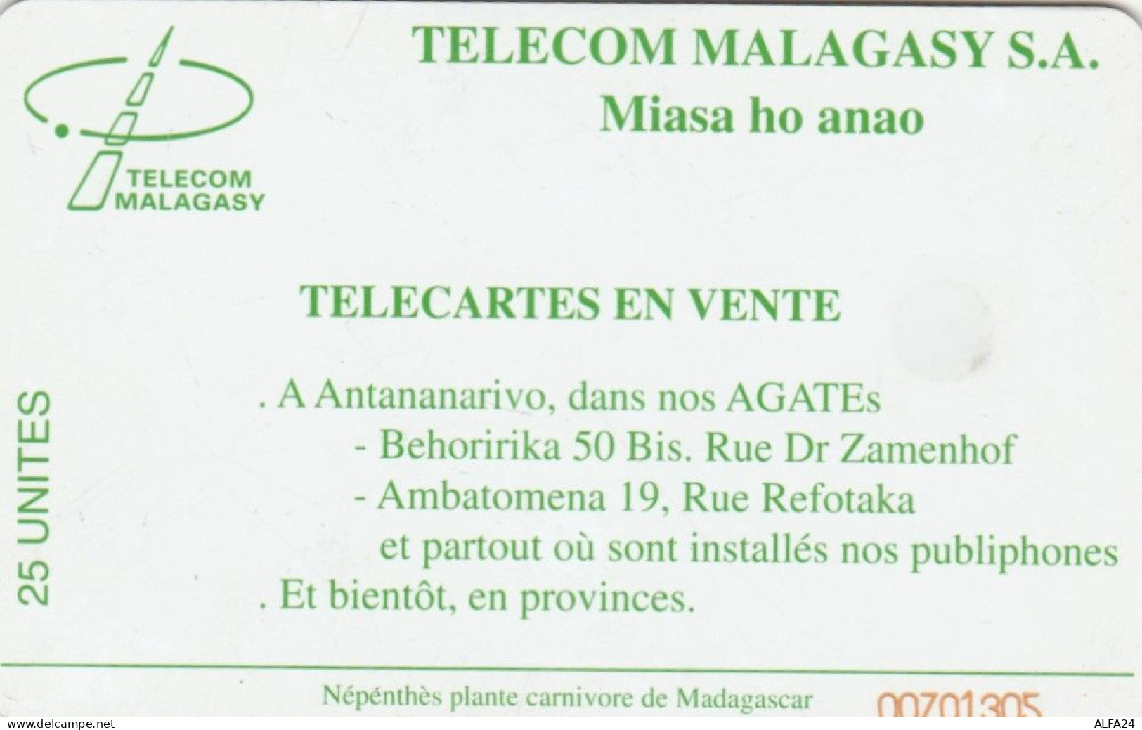 PHONE CARD MADAGASCAR (E79.8.6 - Madagaskar