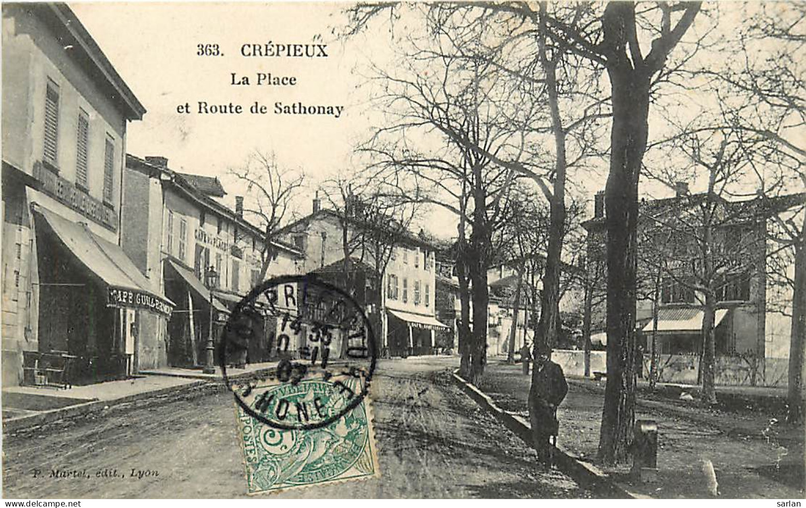 69 , CREPIEUX , La Place Et Route De Sathonay , * 393 55 - Rillieux La Pape