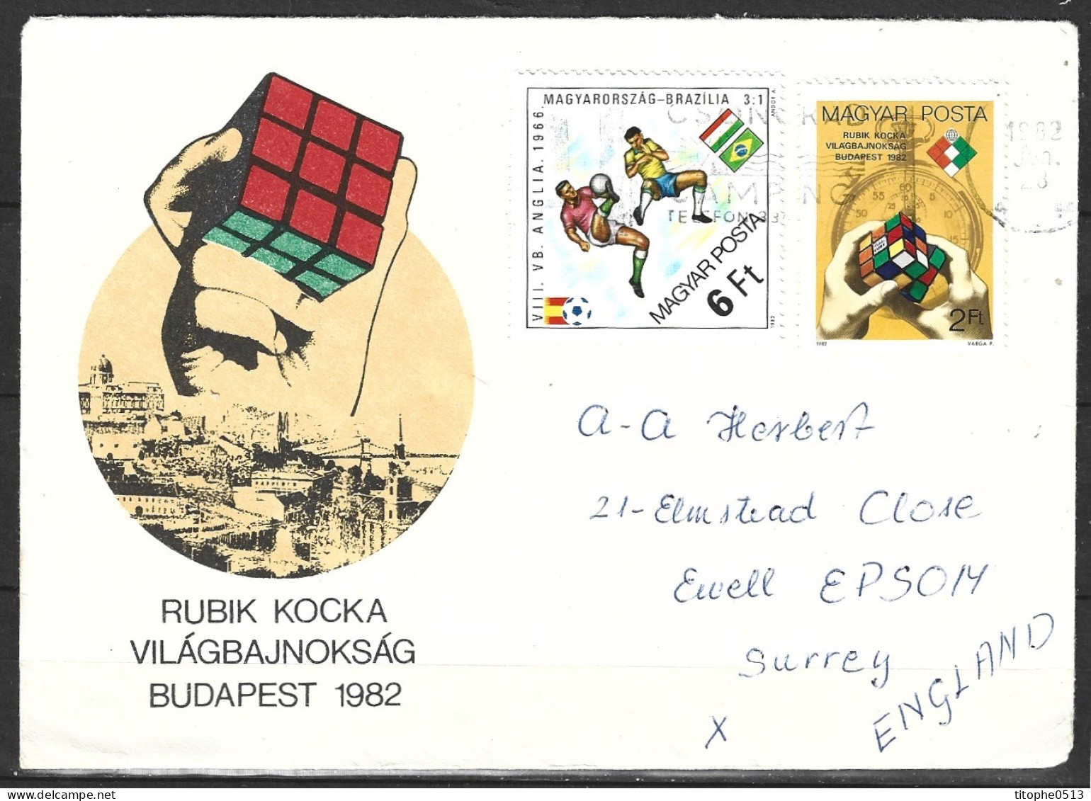 HONGRIE. N°2822 De 1982 Sur Enveloppe Illustrée Ayant Circulé. Rubik Cube. - Sin Clasificación