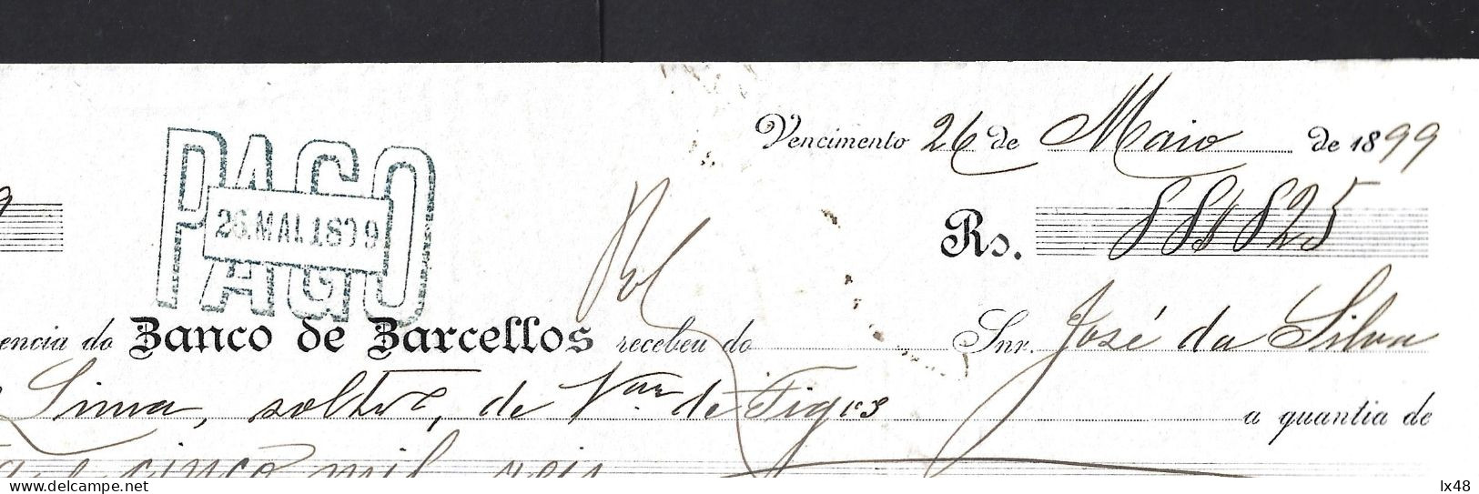 Certificate Of Deposit The Bank Of Barcelos 1898. God Of Commerce, Mercury. Hermes. Wine Barrel. Caravel. Banco Barcelos - Portugal