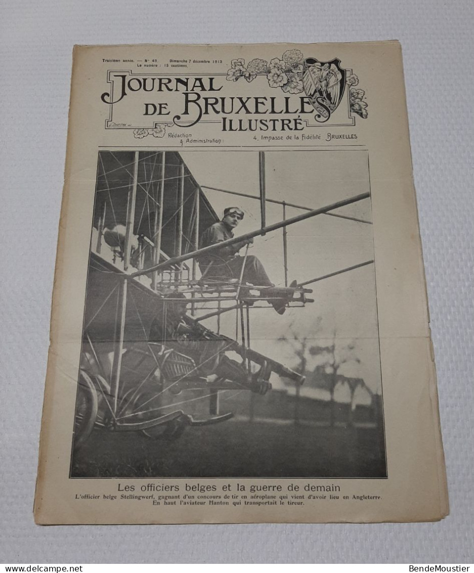 Journal De Bruxelles Illustré - Aviation - Les Officiers Belges Et La Guerre De Demain - Pompiers Bruxellois - 1913. - General Issues