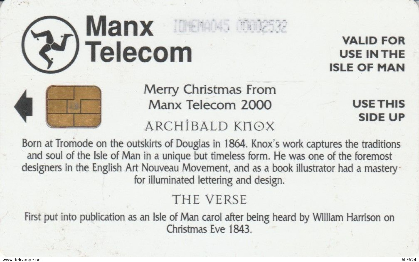 PHONE CARD ISOLA MAN (E82.11.2 - [ 6] Isle Of Man