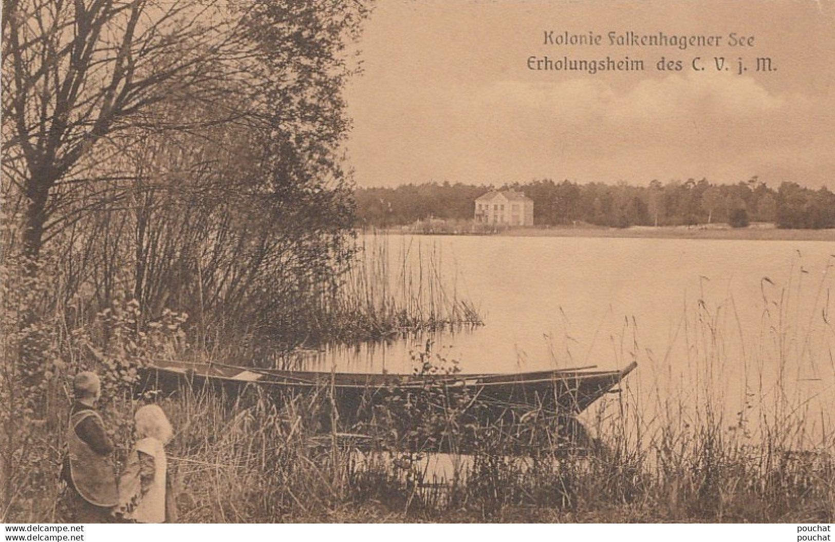 E7- AK Falkensee 1910 , Falkenhagener See , Kolonie , Kinder - (2 SCANS) - Falkensee