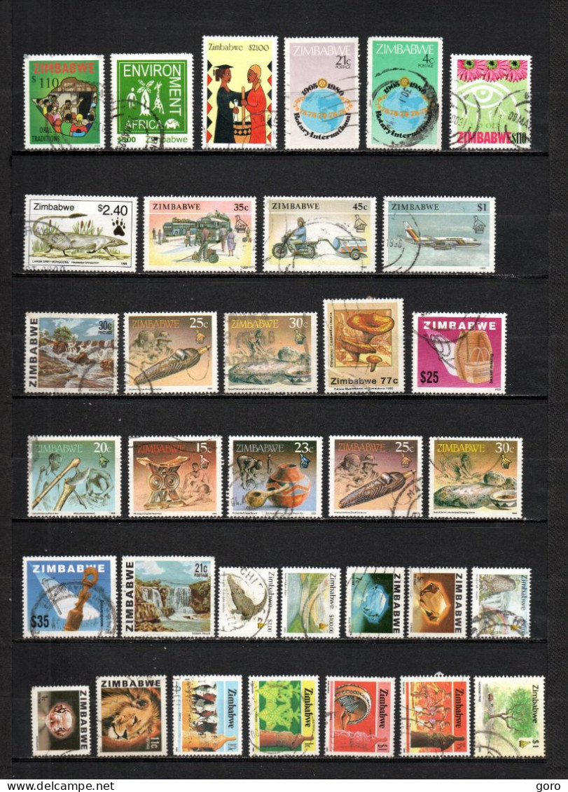 Zimbabwe .-   Lote Nº   1    .-   34  Sellos - Zimbabwe (1980-...)