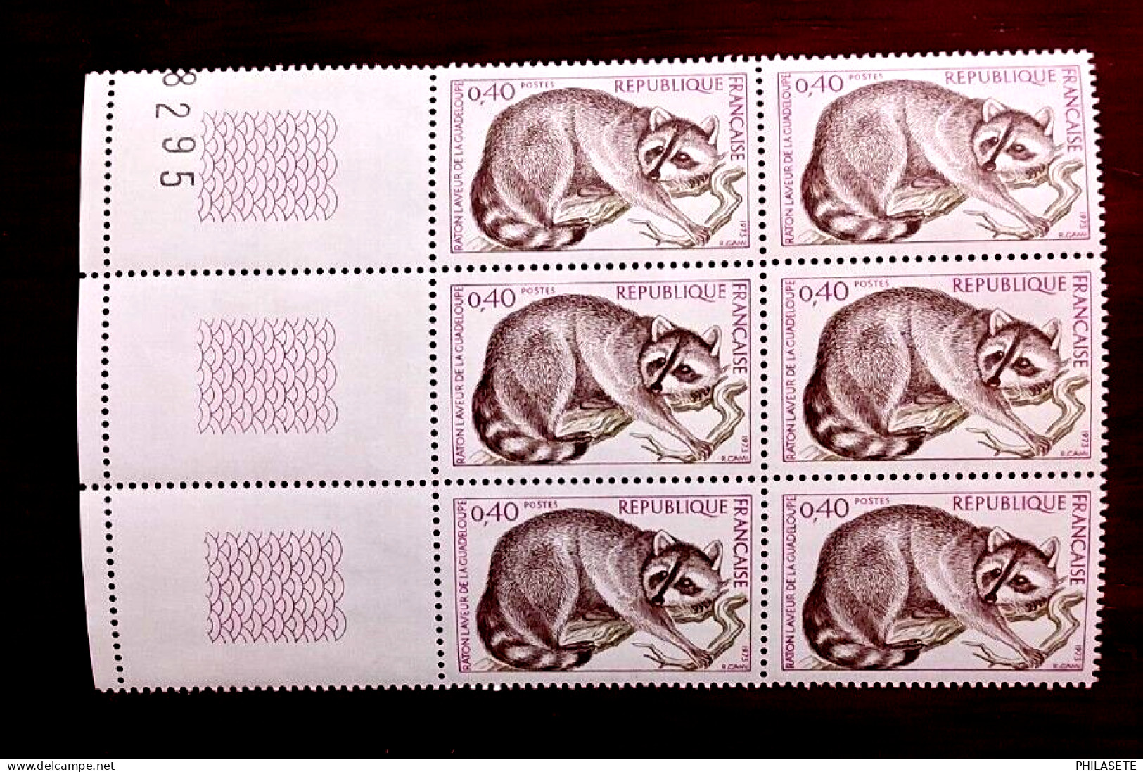 France 1973 Bloc De 6 Timbres Neuf** YV N° 1754 Raton Laveur - Feuilles Complètes