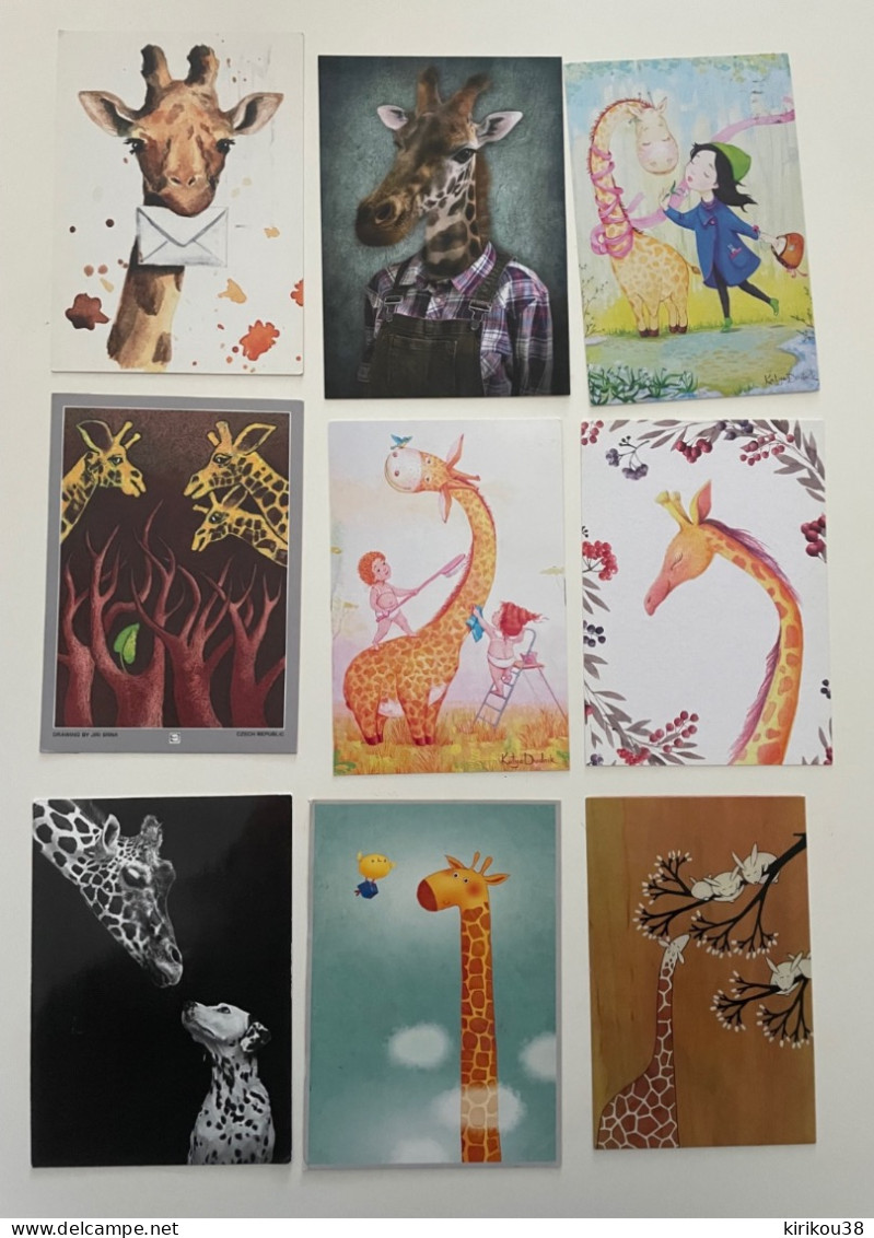 20 Cartes Postales Monde Thème Girafes - Giraffen