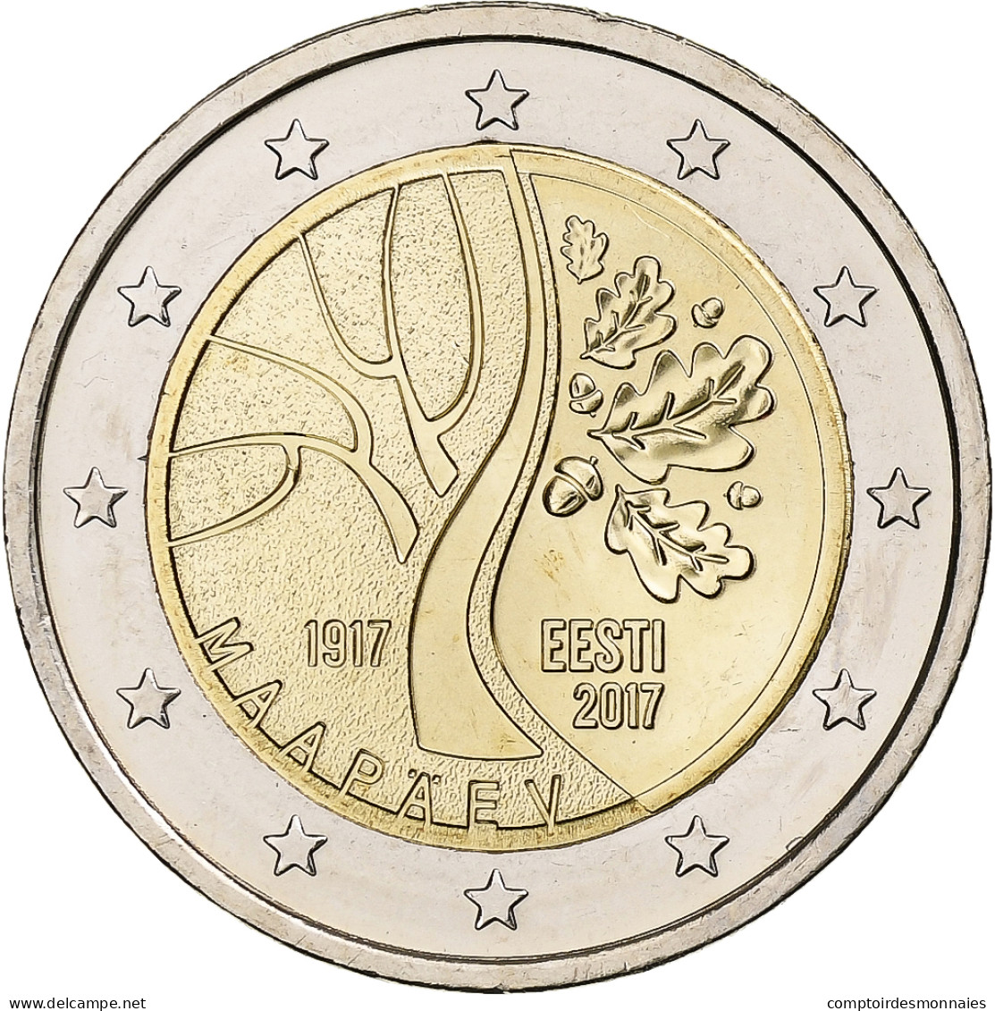 Estonie, 2 Euro, Route Vers L'indépendance, 2017, FDC, Bimétallique - Estonia