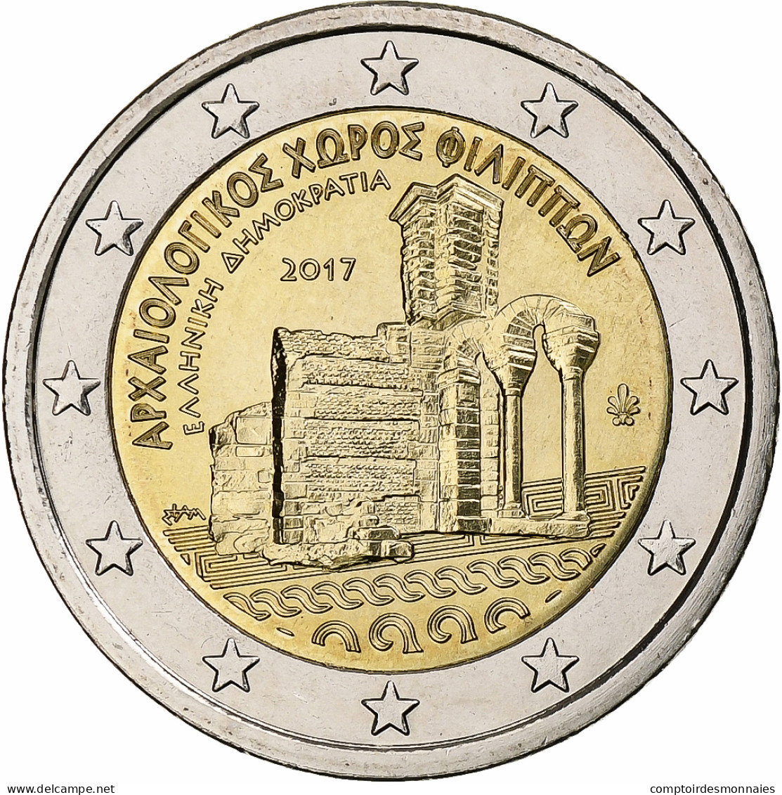 Grèce, 2 Euro, Archeological Site Of Philippi, 2017, SPL+, Bimétallique - Grèce