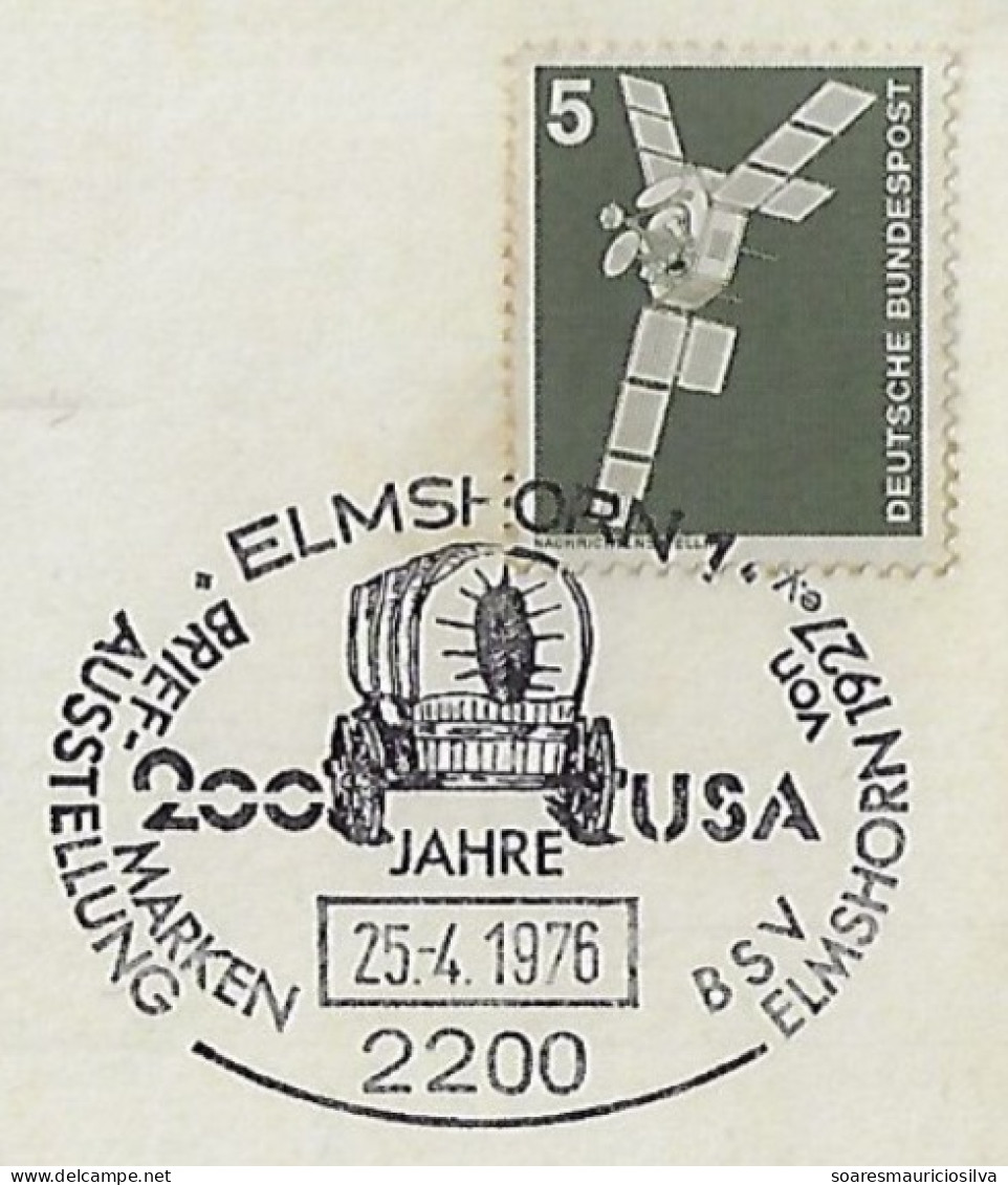 Germany 1976 Card With Commemorative Cancel 200 Years Of The United States Of America Independence USA Wagon - Diligencias
