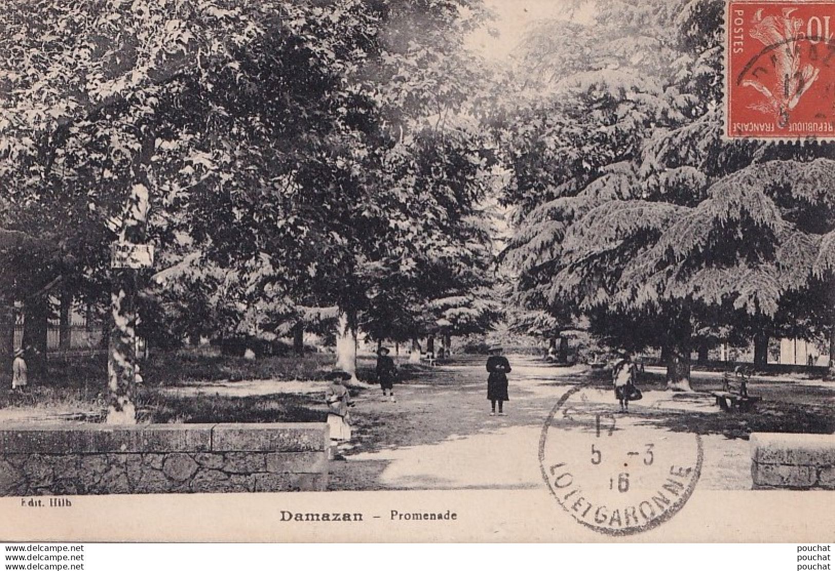 L1-47) DAMAZAN - PROMENADE - ANIMEE - HABITANTS - EN 1916   - Damazan