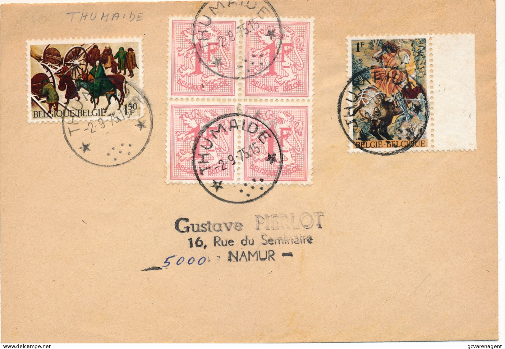 ENVELOPPE 1975   CACHET  THUMAIDE          2 SCANS - Lettres & Documents