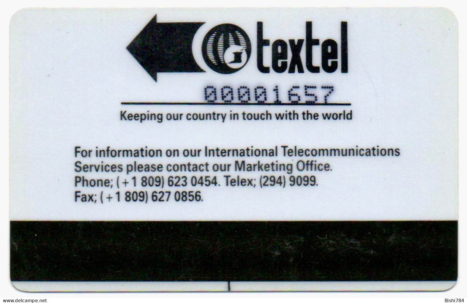 Trinidad & Tobago - Trinidad Carnival - Dragon (Control Number Below "Textel". With Small "I" Below The Magnetic Band) - Trinidad & Tobago